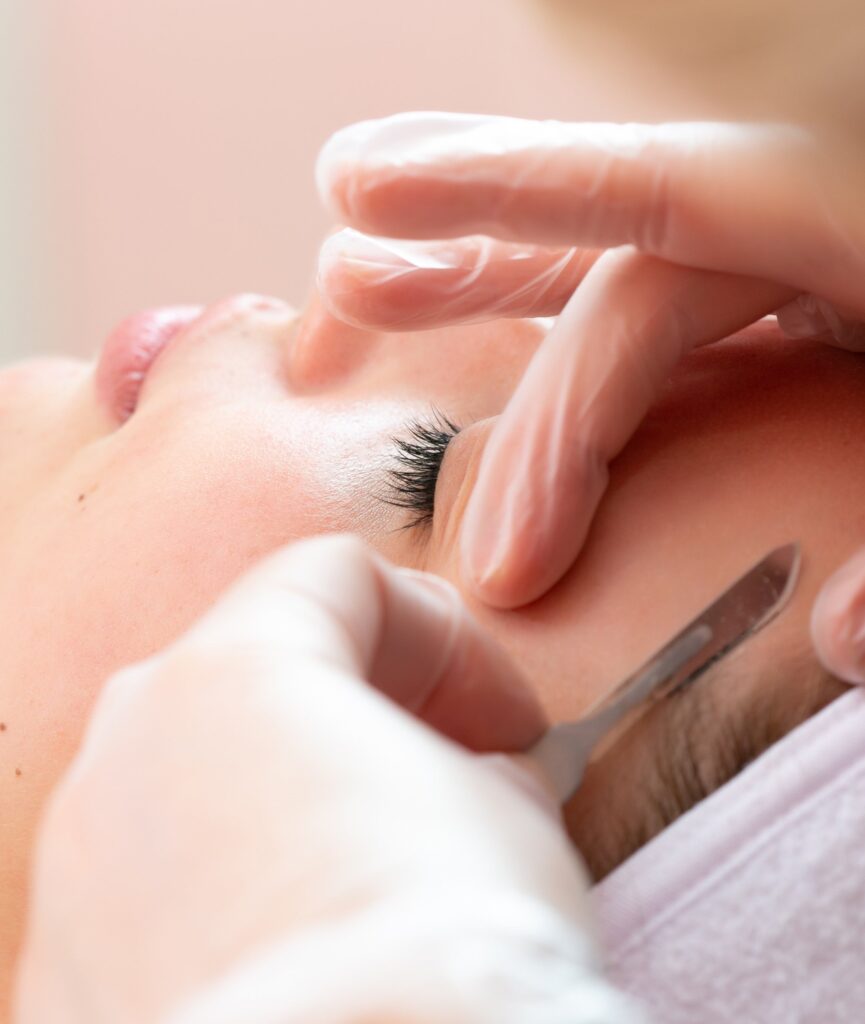 a girl getting dermaplaning near me