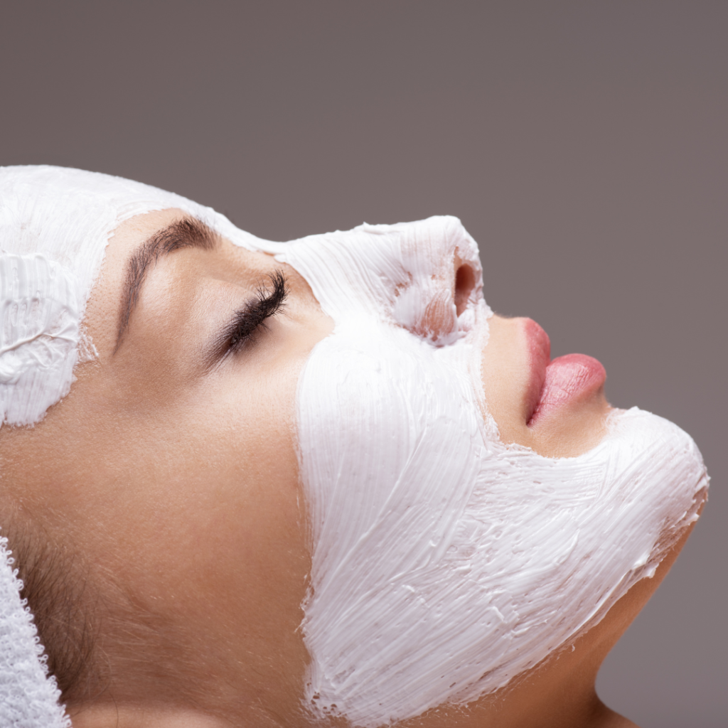 a woman getting face massage