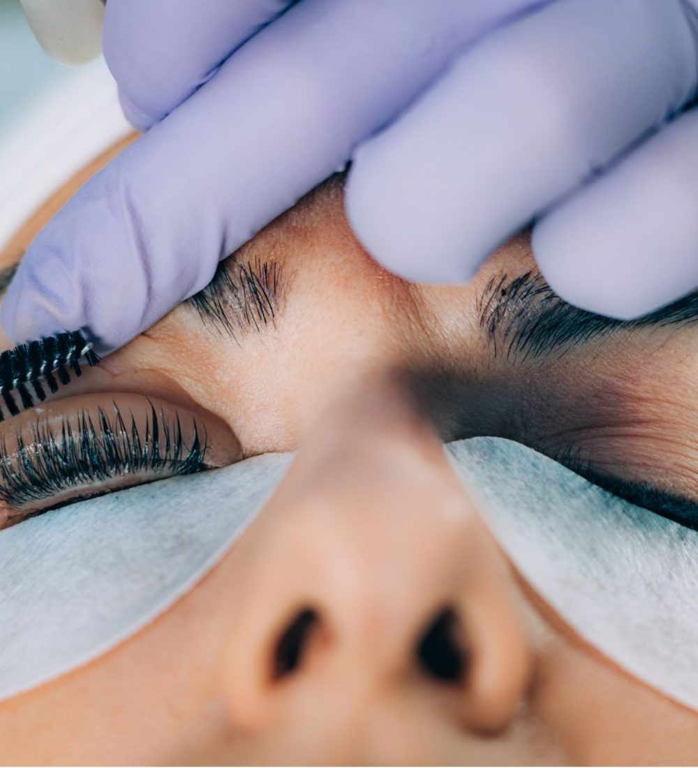 a women getting lash lifted at azure dream medspa